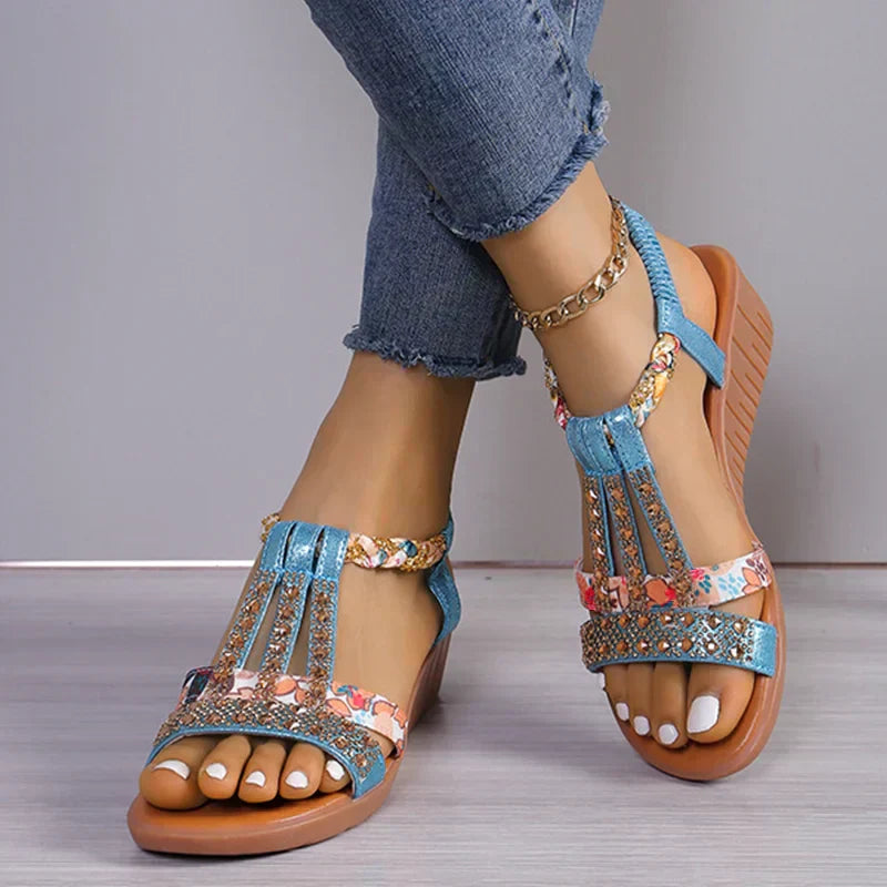 Women's Summer 2025 Hot Sale Orthopaedic Rhinestone Sandals
