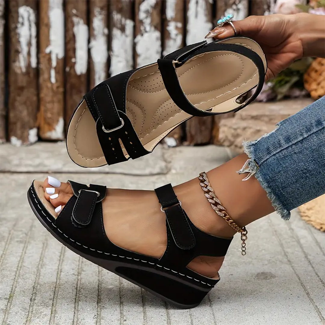 WOMEN LOOP ANKLE STRAP WEDGE SPORT SANDALS