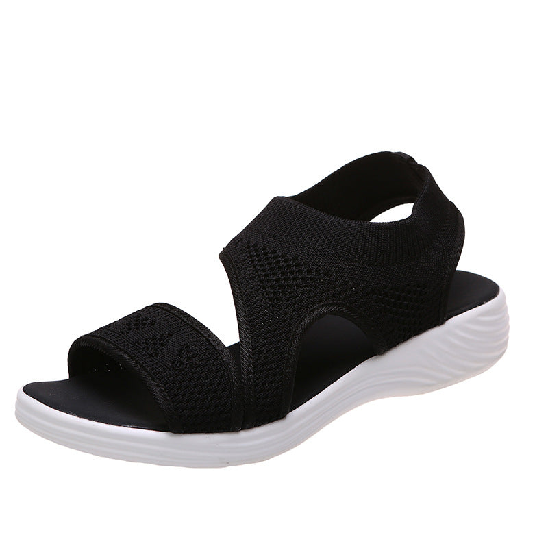 Women Summer Casual Shoes Hollow Peep Toe Mesh Platform Sandals