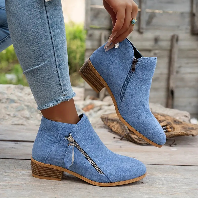 🔥Last Day 69% OFF🔥Women’s Comfort Walking Ankle Boots – Low Heel, Zipper Closure, Orthopedic Arch Support