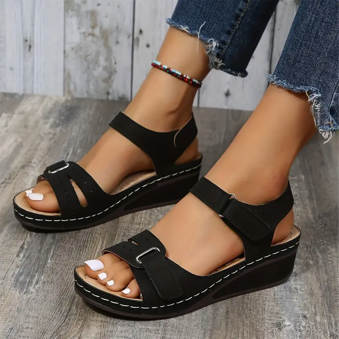 WOMEN LOOP ANKLE STRAP WEDGE SPORT SANDALS