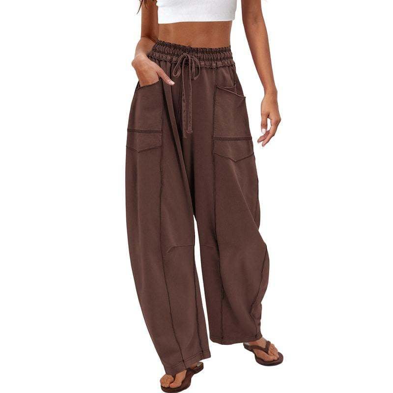 🔥Last Day 69% OFF🔥Women Baggy Barrel Pants Wide Leg Lounge Drawstring Sweatpants with Pockets