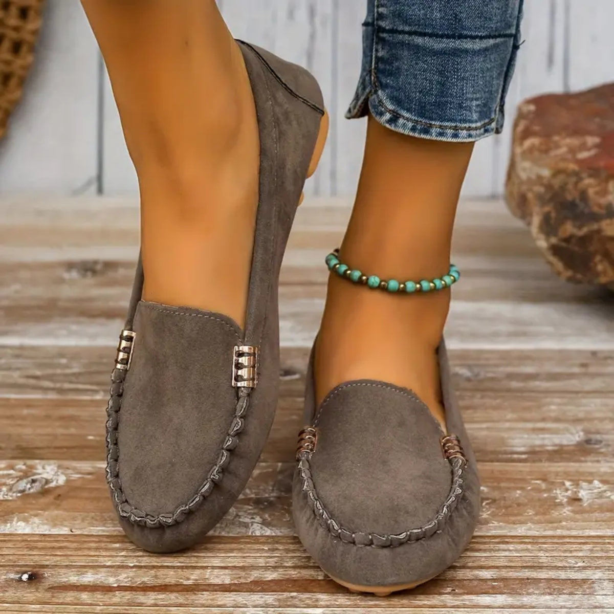✨Best-1 Sale Loafers✨|Women's Fall/Winter Metal Decor Loafers Casual Slip On Flat Shoes