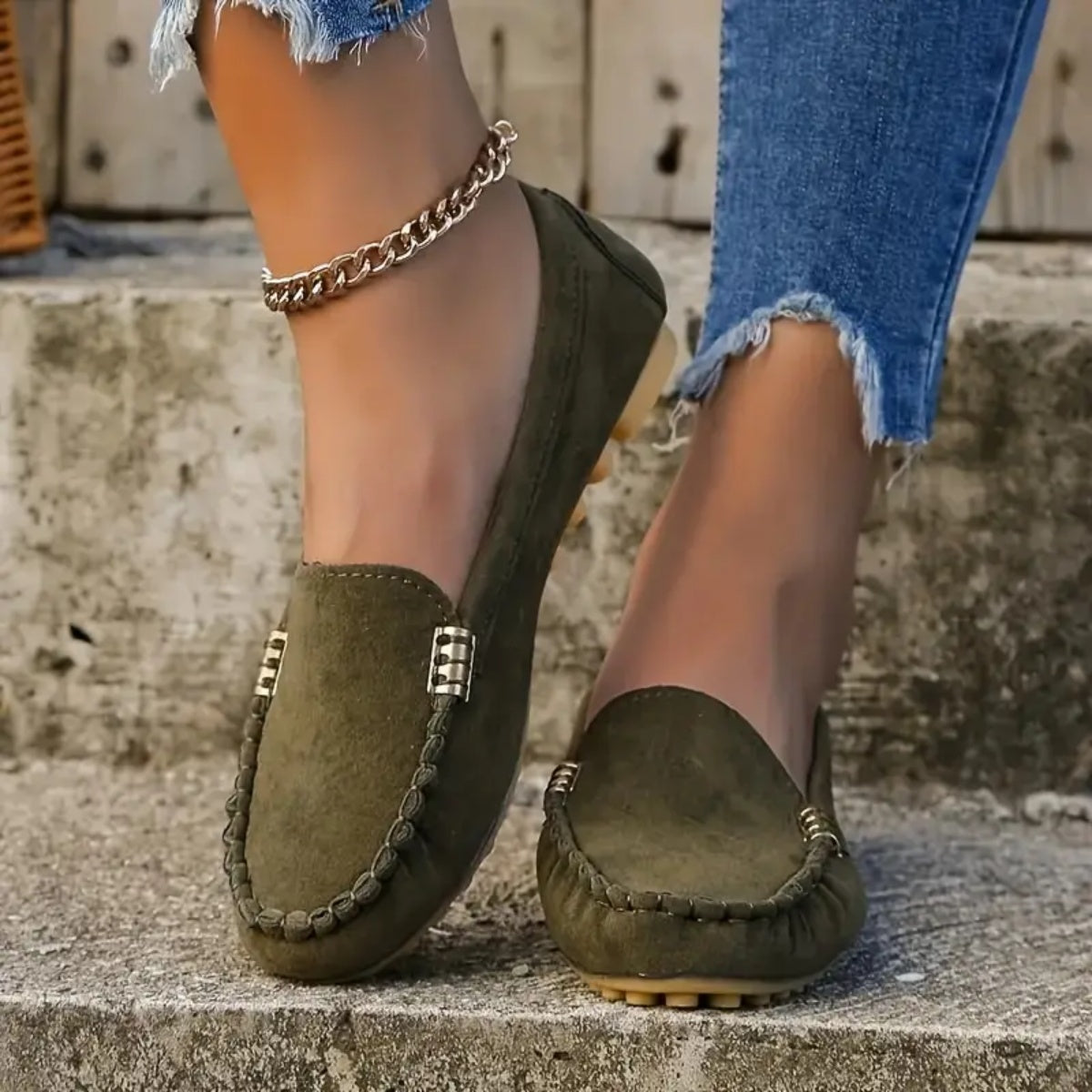 ✨Best-1 Sale Loafers✨|Women's Fall/Winter Metal Decor Loafers Casual Slip On Flat Shoes