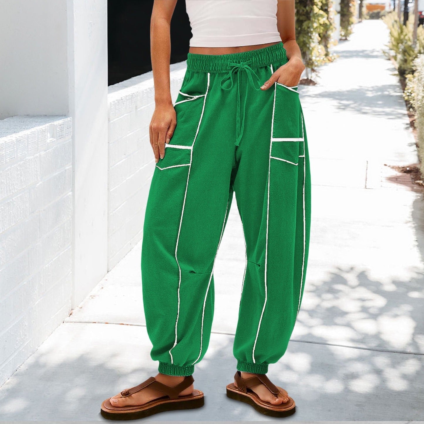 🔥Best-1 Sale Joggers 2025🔥Women Baggy Barrel Joggers Wide Leg Lounge Drawstring Sweatpants with Pockets