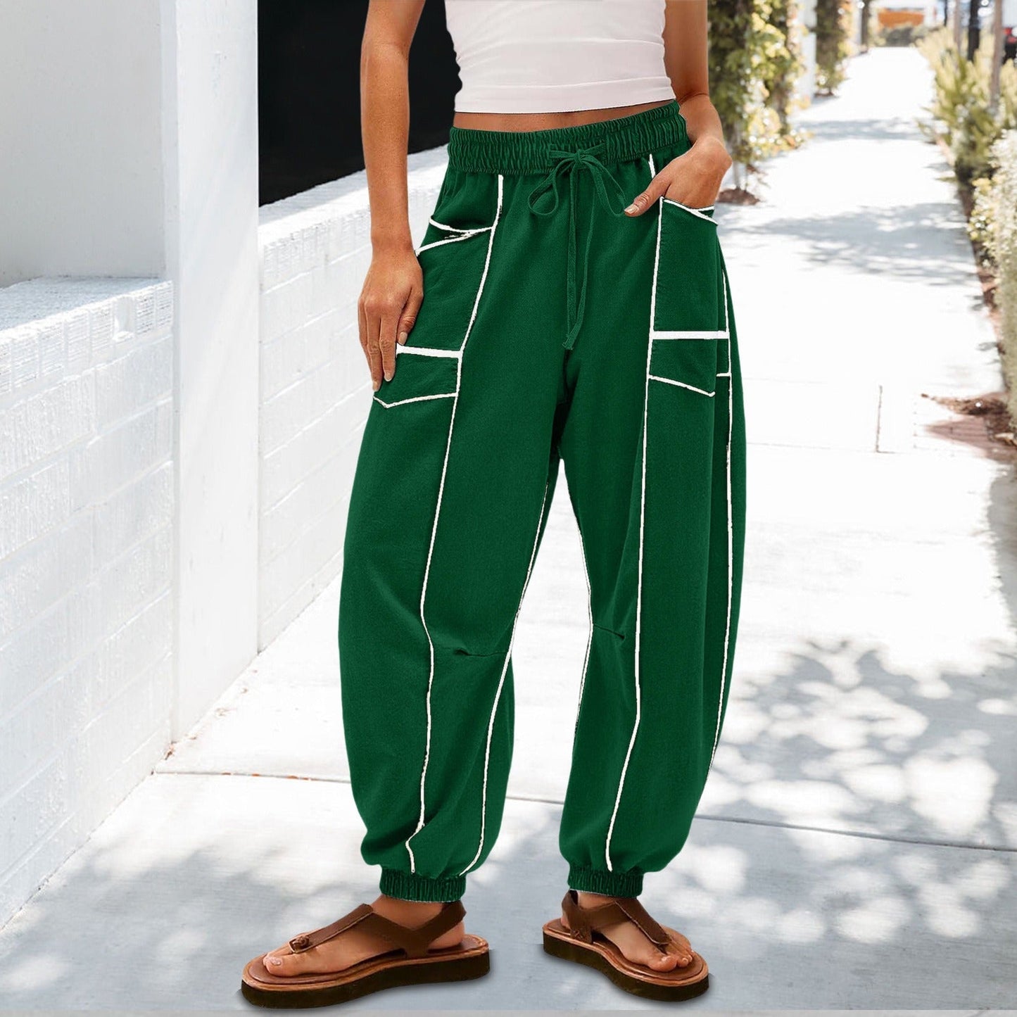 🔥Best-1 Sale Joggers 2025🔥Women Baggy Barrel Joggers Wide Leg Lounge Drawstring Sweatpants with Pockets
