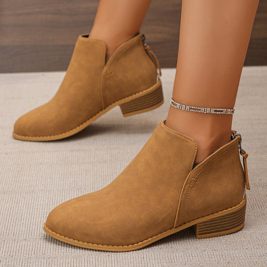 🔥Last Day 69% OFF🔥Women’s Comfort Walking Ankle Boots – Pointed Toe, Low Heel, Back Zipper Closure, Orthopedic Arch Support