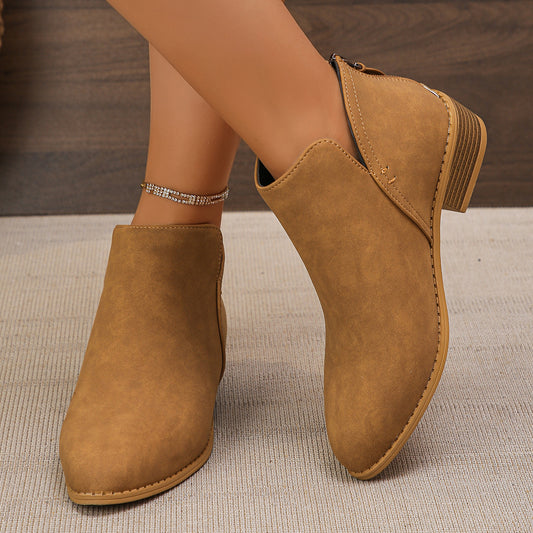 🔥Last Day 69% OFF🔥Women’s Comfort Walking Ankle Boots – Pointed Toe, Low Heel, Back Zipper Closure, Orthopedic Arch Support