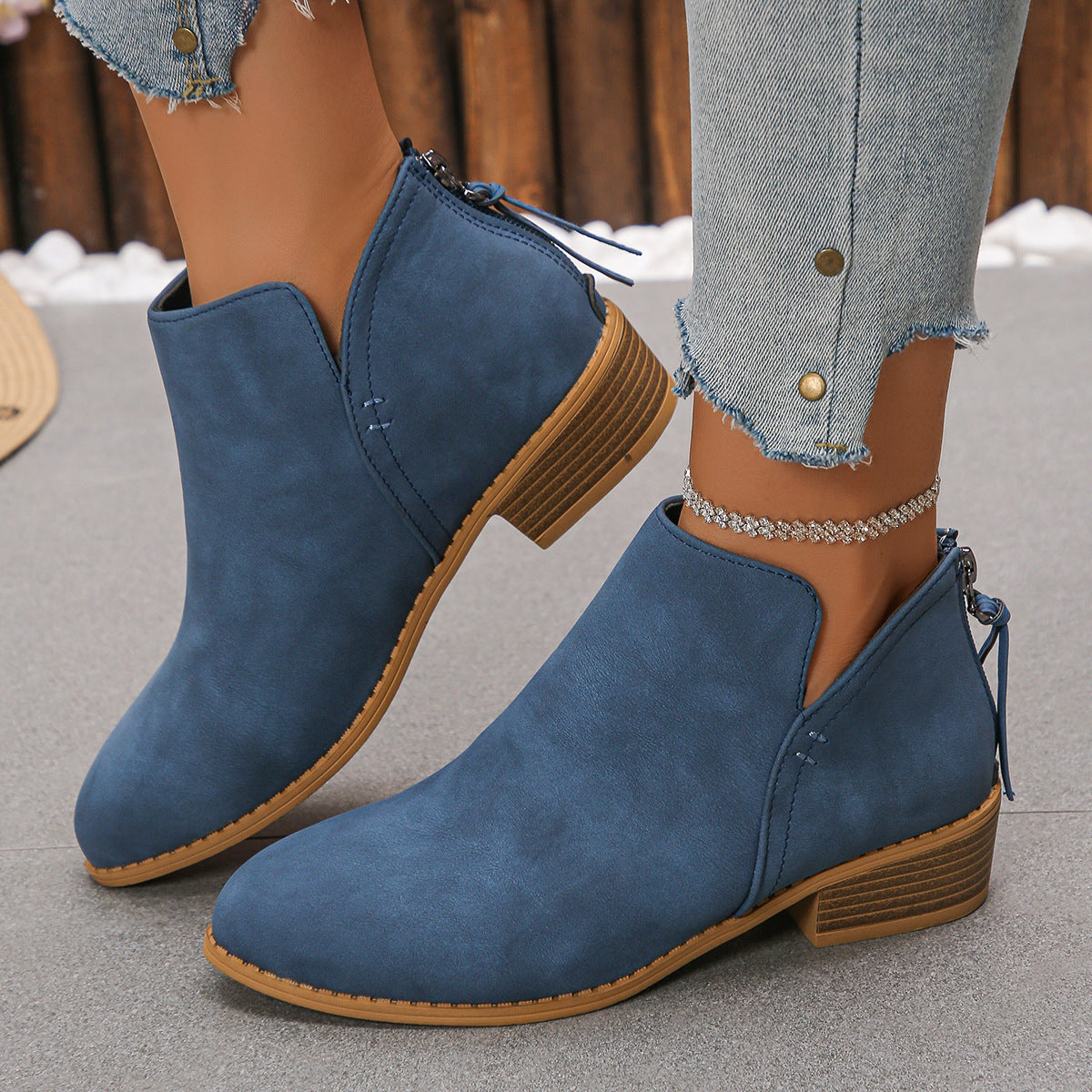 🔥Last Day 69% OFF🔥Women’s Comfort Walking Ankle Boots – Pointed Toe, Low Heel, Back Zipper Closure, Orthopedic Arch Support