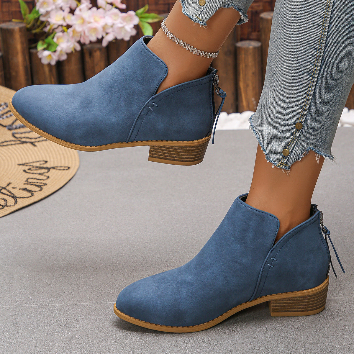 🔥Last Day 69% OFF🔥Women’s Comfort Walking Ankle Boots – Pointed Toe, Low Heel, Back Zipper Closure, Orthopedic Arch Support