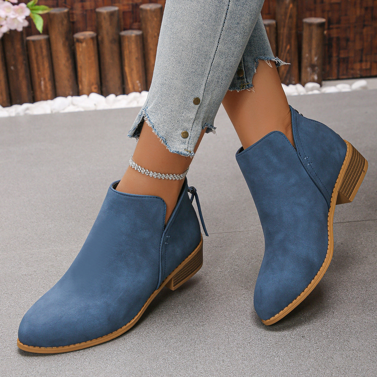 🔥Last Day 69% OFF🔥Women’s Comfort Walking Ankle Boots – Pointed Toe, Low Heel, Back Zipper Closure, Orthopedic Arch Support
