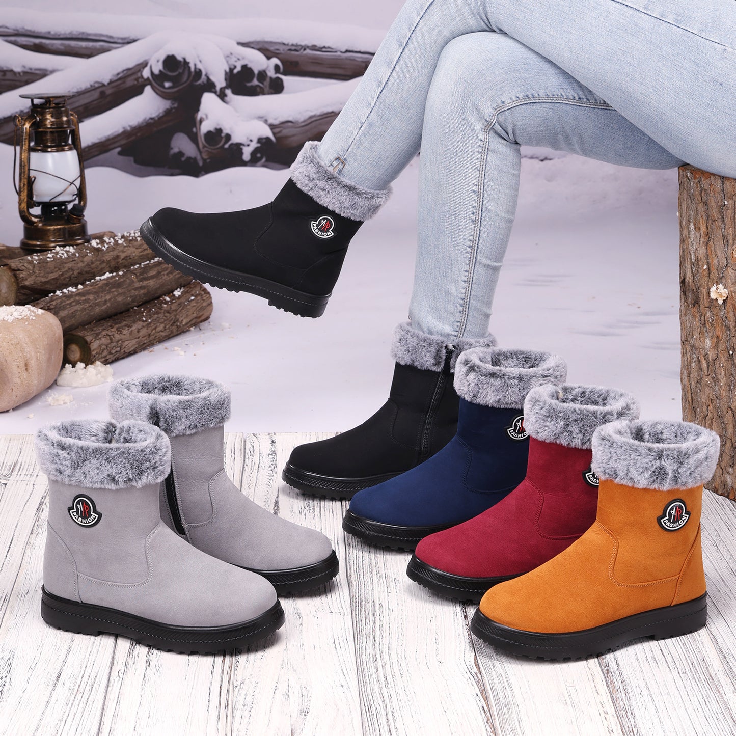 🔥Best-1 Sale Snow Boots 2025🔥Women's Winter Warm Fleece-Lined Snow Boots