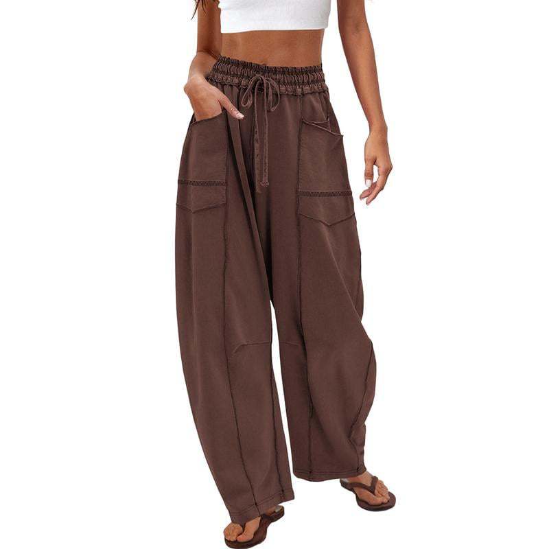 🔥Last Day 69% OFF🔥Women Baggy Barrel Pants Wide Leg Lounge Drawstring Sweatpants with Pockets
