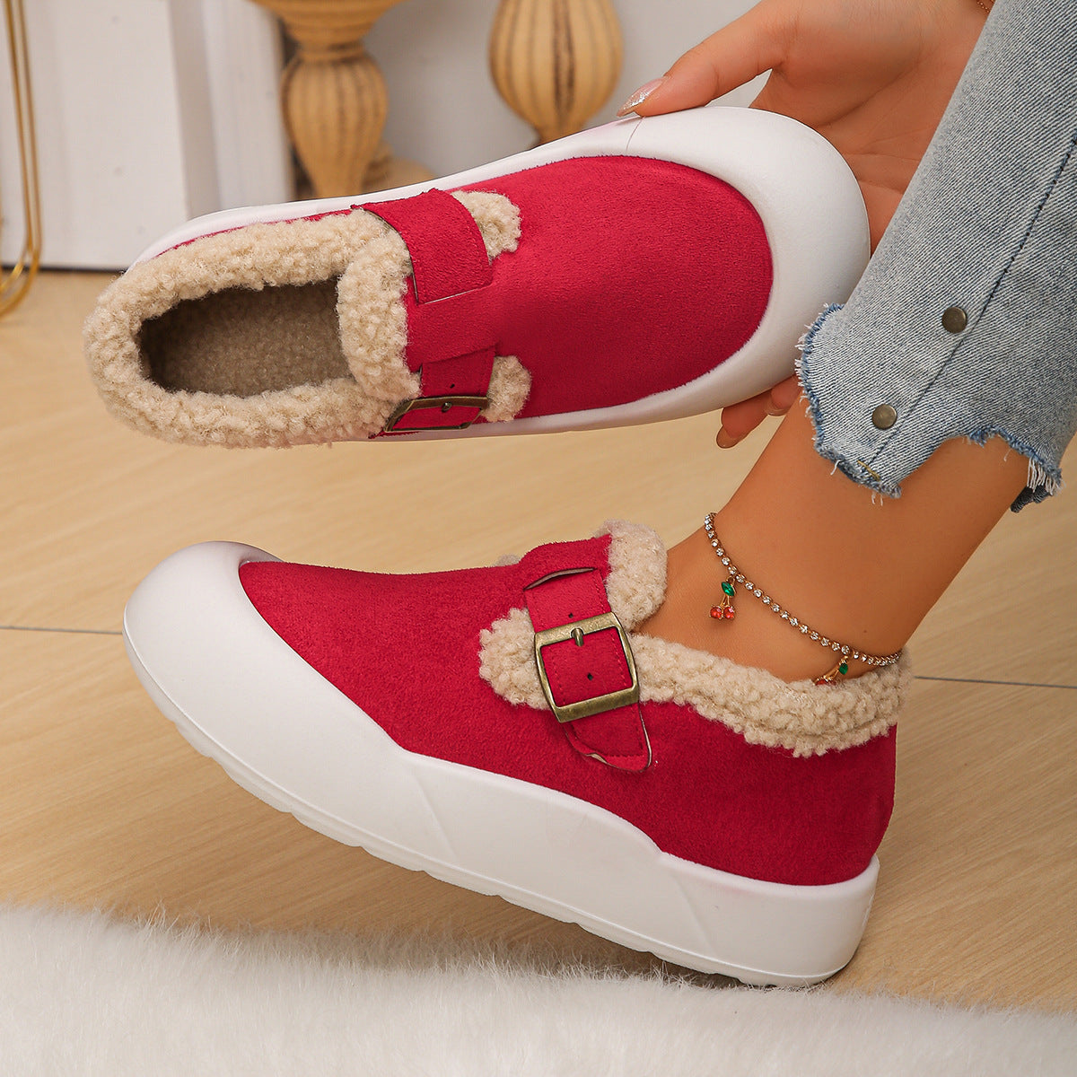 🔥Last Day 69% OFF🔥Women's Winter Non-slip Thick Warm Shoes Comfortable Fleece Snowboot