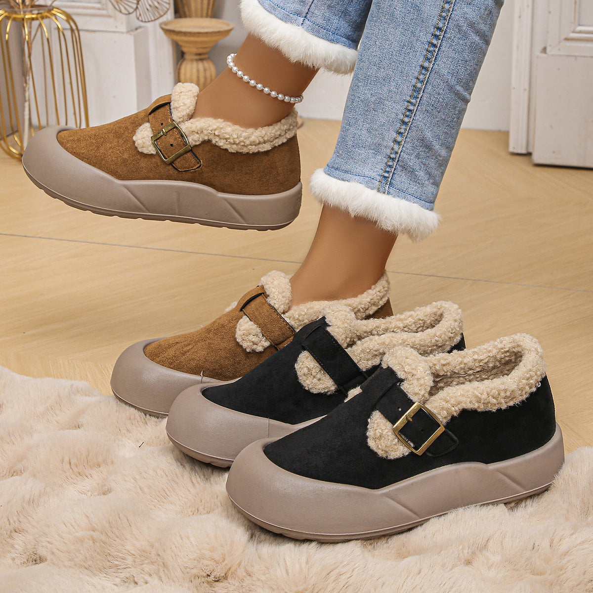 🔥Last Day 69% OFF🔥Women's Winter Non-slip Thick Warm Shoes Comfortable Fleece Snowboot