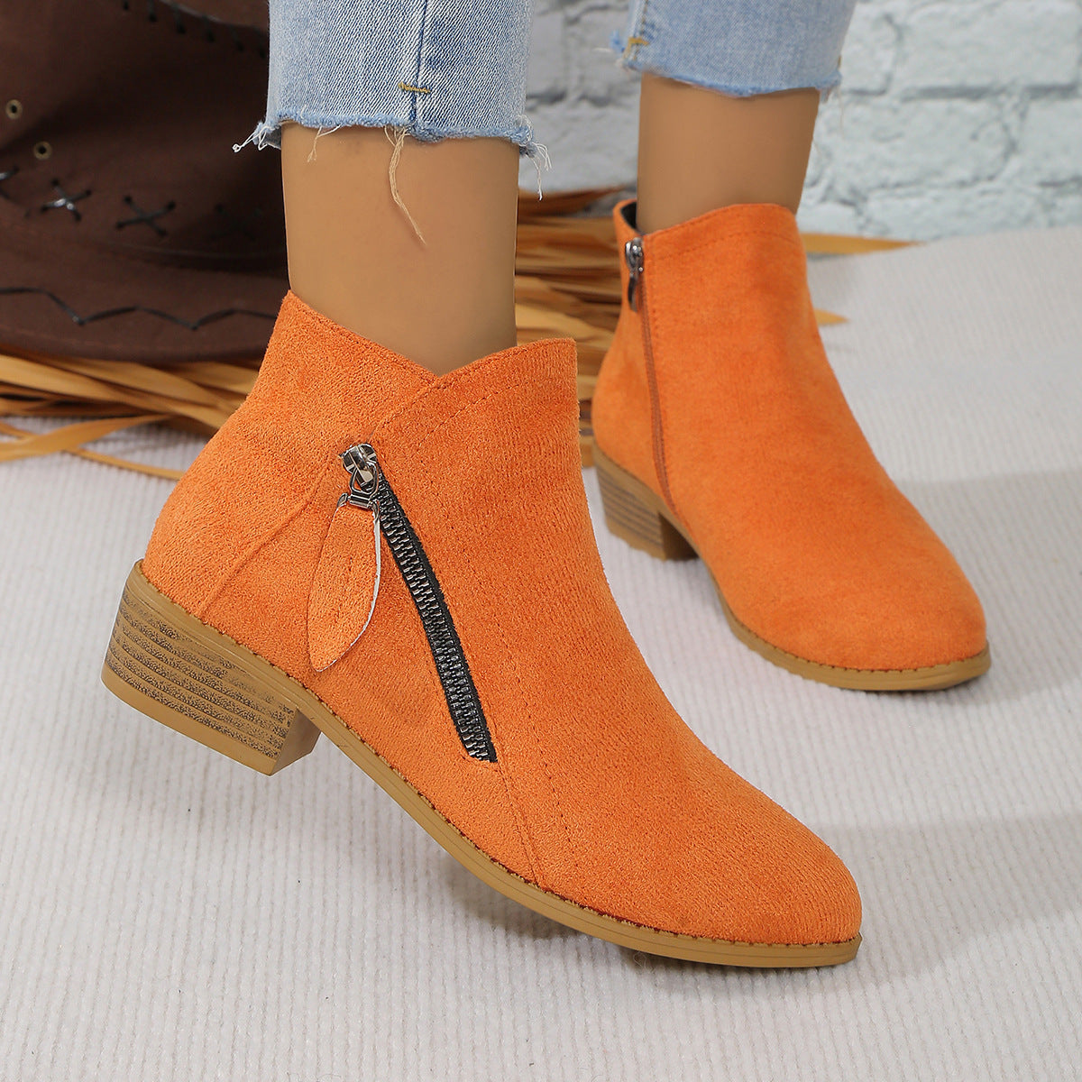 🔥Last Day 69% OFF🔥Women’s Comfort Walking Ankle Boots – Low Heel, Zipper Closure, Orthopedic Arch Support