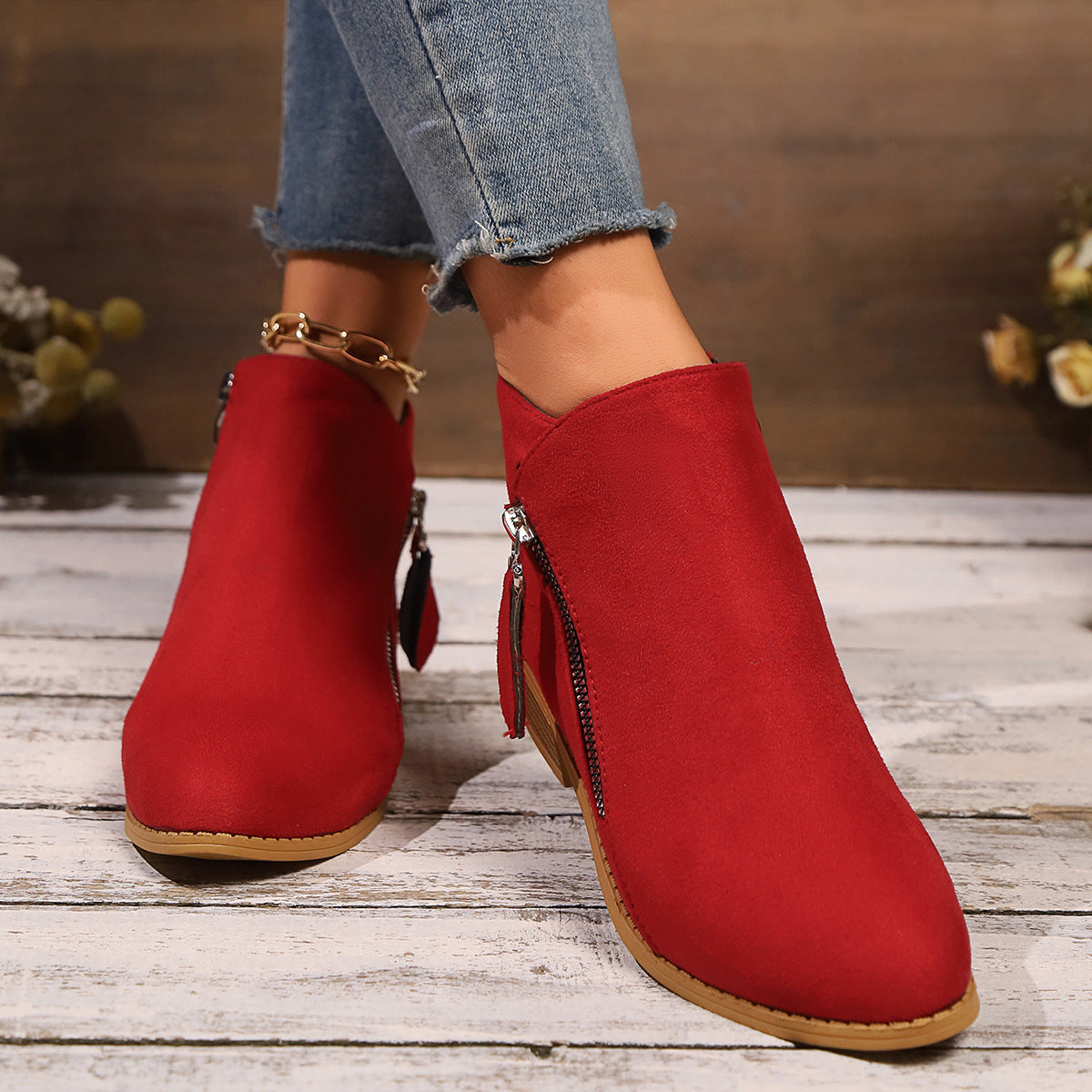 🔥Last Day 69% OFF🔥Women’s Comfort Walking Ankle Boots – Low Heel, Zipper Closure, Orthopedic Arch Support