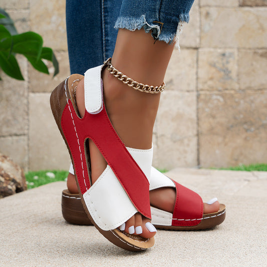 👡Women Summer Colorblock Wedge Sandals